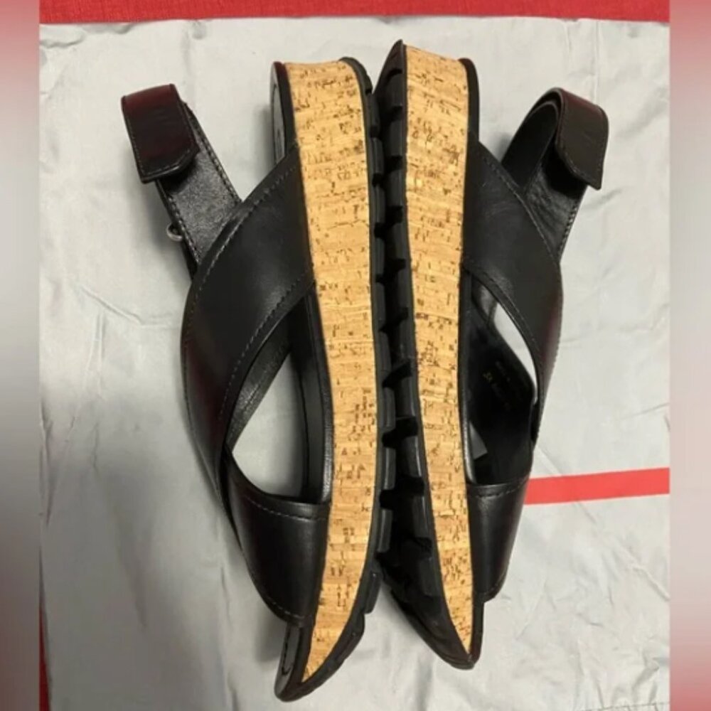 PRADA Criss Cross Sandals Black 10 IT 40